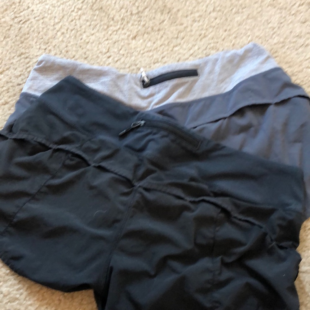 Lululemon shorts 2 pair gray and black Size 6